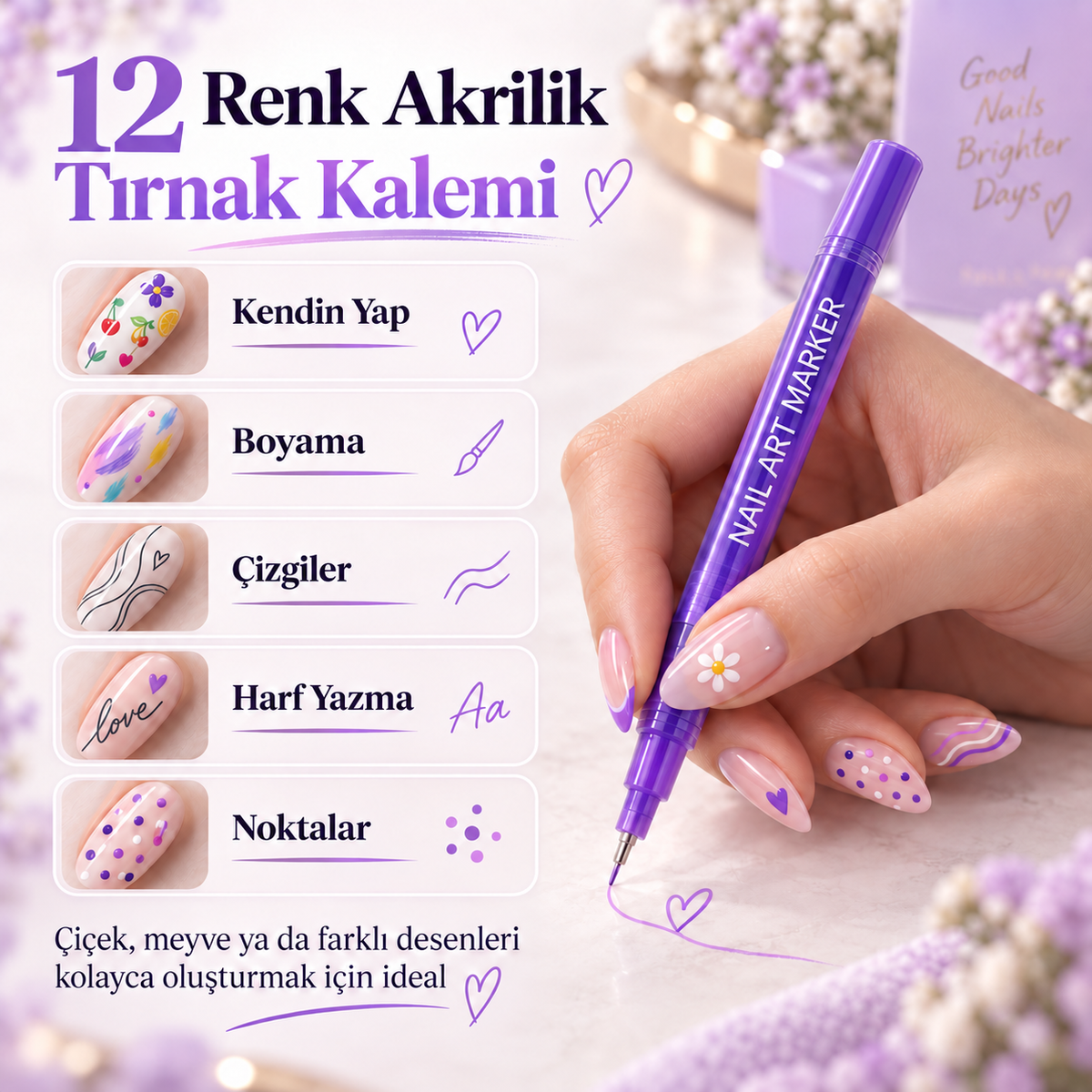 Tırnak Tasarım Kalem Seti